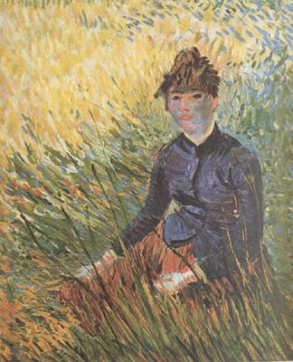 Vincent Van Gogh Woman sitting in the Grass (nn04) oil painting picture